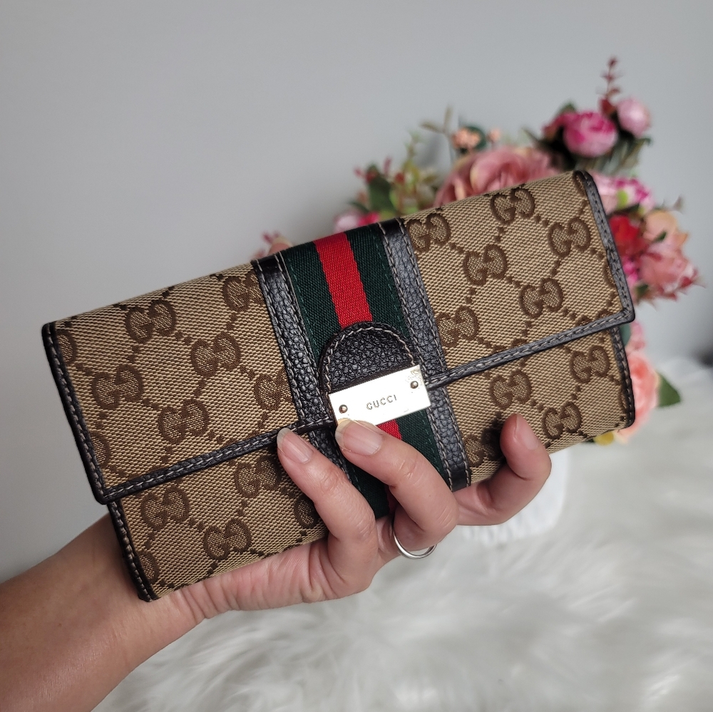 Gucci Brown and Green Wallet